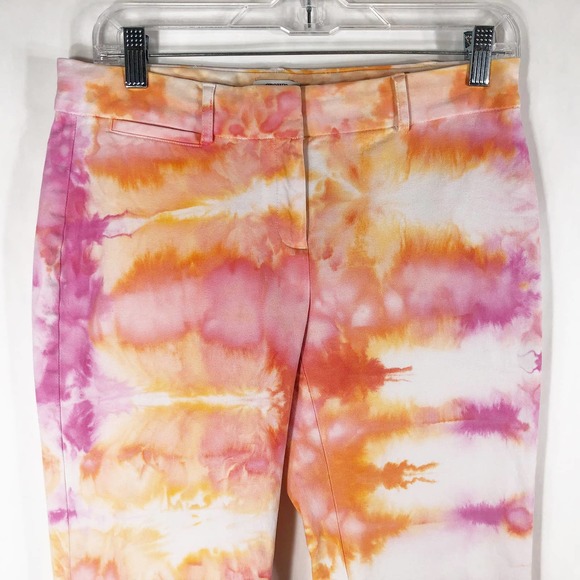 Crown Ivy‎ Size 4 Pants Trendy Tulip Tie Dye Handmade Scalloped Pink Orange 218 - Picture 8 of 11